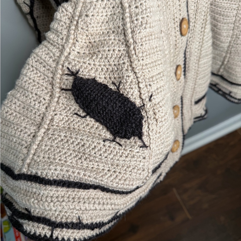 Oogie Boogie Nightmare Before Christmas Handmade Crocheted Hooded Cardigan Etsy - Picture 7 of 11